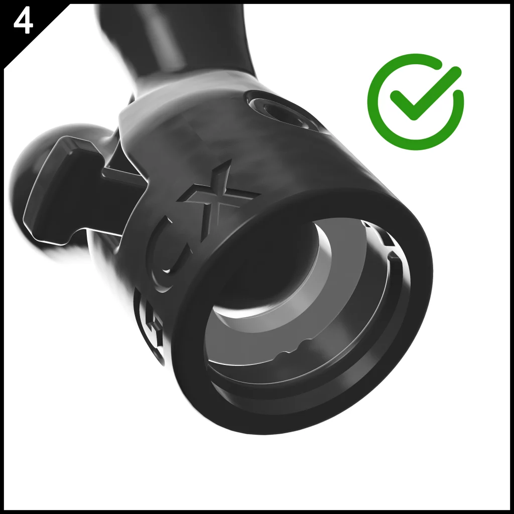 remplacer le joint d'un GC-POP-R étape 4 : le joint est positionné correctement dans le bouchon avec la face plate du joint apparent vers le dessous